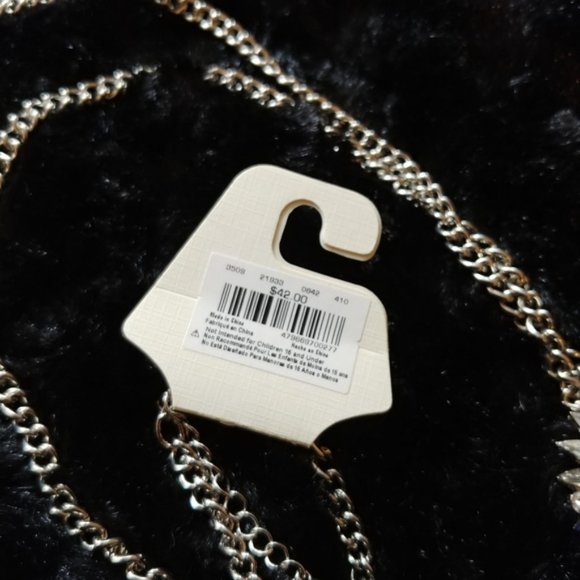 Stunning Statement Necklace | Crystal and Blue Rhinestone Large Pendant - Picture 3 of 5